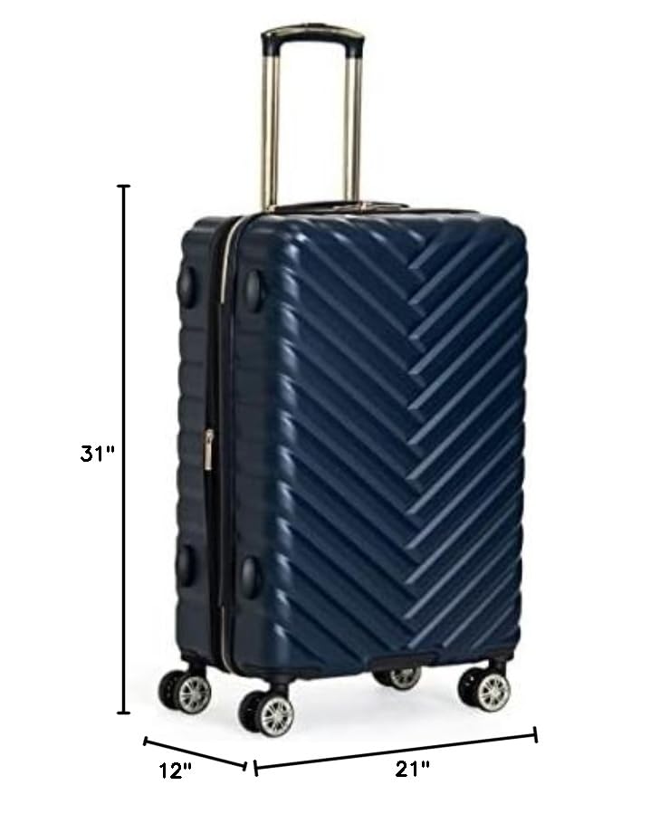 Kenneth Cole REACTION Madison Square Lightweight Hardside Chevron Expandable Spinner Luggage, Navy, 2-Piece Set (20" & 28")