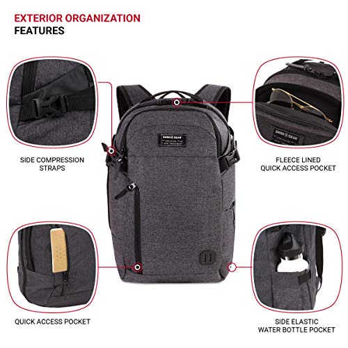 SwissGear Hybrid Travel Laptop Backpack, Heather Grey, 18-Inch