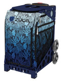 ZUCA Blue Reef Deep Sea Sport Insert Bag and Navy Blue Frame with Flashing Wheels