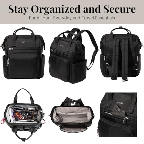 Baggallini Securtex Anti-Theft Windsor Backpack for Travel, Work & College, RFID & Locking Zipper, Up to 16" Laptop