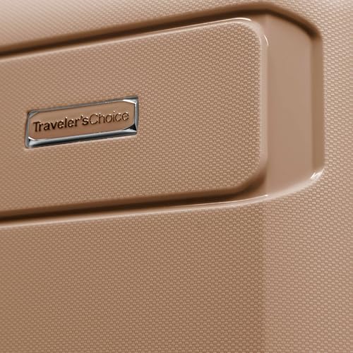 Traveler's Choice Pagosa Hardshell Expandable Luggage with Spinner Wheels, Latte Beige, 2-Piece Set (22/27)