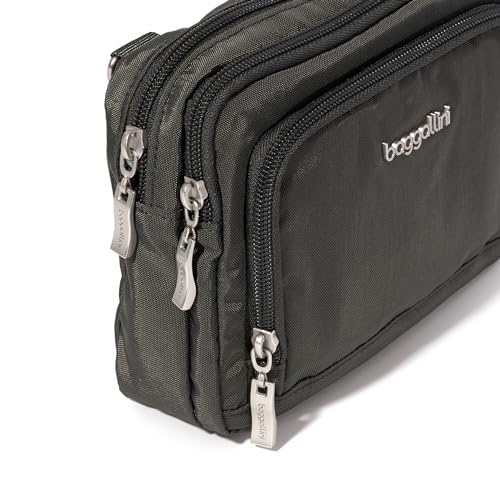 Baggallini Trifecta RFID Wallet Crossbody - 8"x6" Crossbody Bag for Women Convertible Fanny Pack Belt Bag