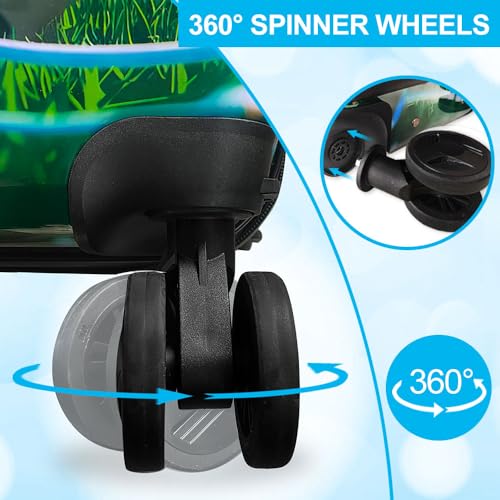 Dynamic Soccer Kids Luggage with Wheels 2PC Set: Airline-Approved Carry On Boys Suitcase with 360° Spinner Rolling, Includes Neck Pillow
