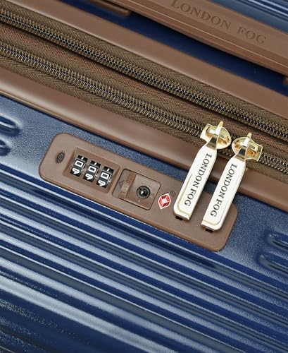 London Fog Brentwood IV 25" Expandable Spinner Hardside Suitcase, Midnight Blue