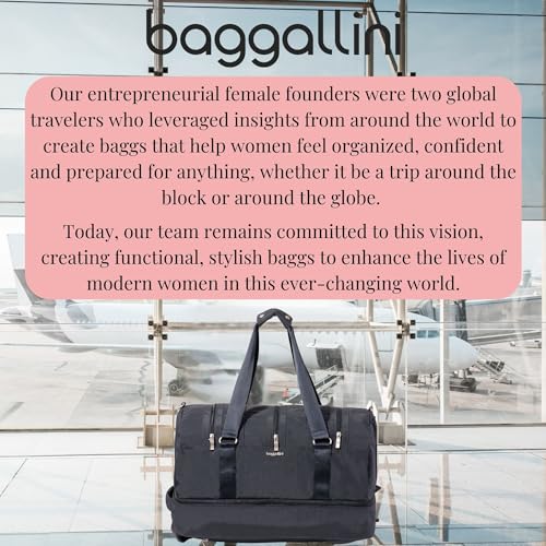 Baggallini MultiZip Convertible Duffel - Lightweight 15x12x12 Inch Travel Backpack Duffel Crossbody Bag for Women