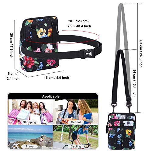 KAMO Multifunction Phone Bag One Shoulder Phone Waist Bag Diagonal Cross Bag Smart Phone Case Outdoor Bag Triple Zip Hipster Crossbody Purse for Women & Men