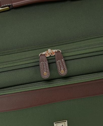 London Fog Nottingham 4 Piece Softside Luggage Set (USB, 20, 25 & 29), Olive Chestnut