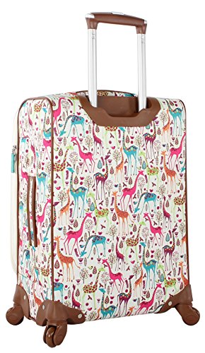 Lily Bloom Luggage Carry On Expandable Design Pattern Suitcase For Woman With Spinner Wheels (20in, Giraffe Park)