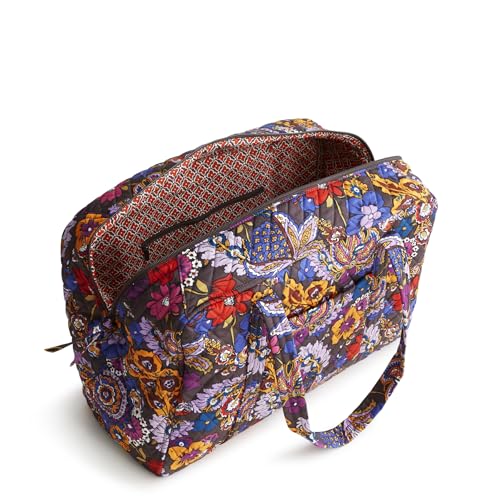 Vera Bradley Women's Premium Cotton Miramar Weekender Travel Bag, Colorful Bouquet, One Size