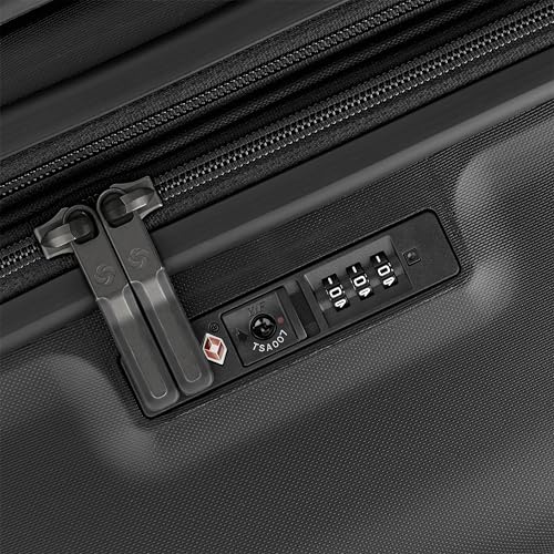 Samsonite Elevation Plus - Carry-On Hardside Luggage - Scratch Resistant Polypropylene Shell, RightHeight™ Adjustable Handle, Integrated AirTag Holder, TSA Lock, WetPak™ Compartment - Triple Black