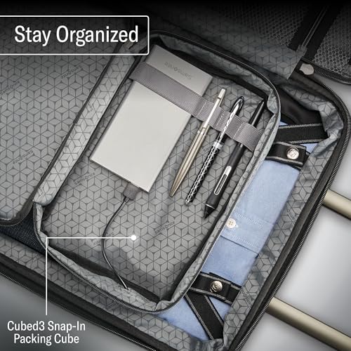 Samsonite Octiv Lightweight Hardshell 28-Inch Large Checked Luggage - Durable & Impact Resistant, 360° Aero Trac Spinner Wheels, Adjustable Telescopic Handle, Expandable, TSA Approved Lock - Black