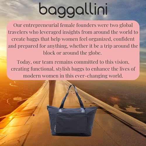 Baggallini Women's Carryall Expandable Packable Tote, French Navy