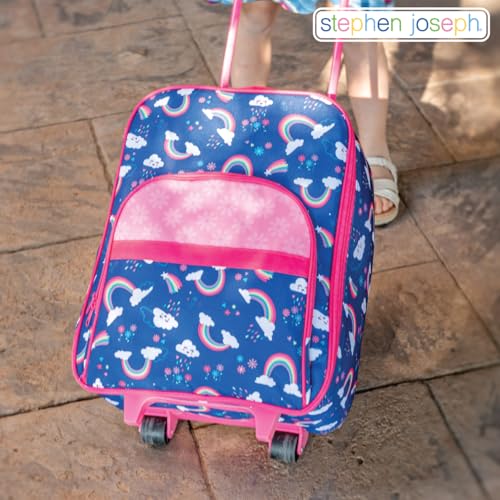 Stephen Joseph, Kids Roling Carry-On Luggage, 12.5"L x 6.5"W x 18"H, Blue Shark