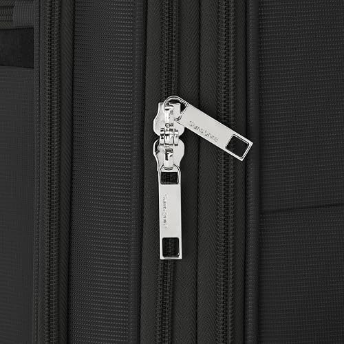 Samsonite Carry-On Soft-Sided Expandable 21-Inch Element Suitcase: Airline Approved for Most Major Airlines, Durable, 360° Spinner Wheels, Adjustable Handle, 2 Front & Side Pocket- Black