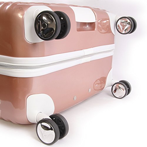 BEBE Lydia 2 Piece Set Suitcase With Spinner Wheels Luggage Set, Rose Gold