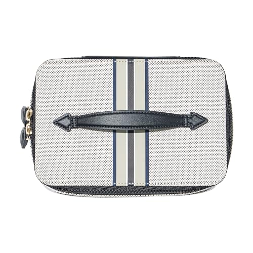 Paravel Cabana See-All Vanity Case | Made with Recycled Canvas Material & Vegan Leather | Premium See Through Travel Toiletry Bag | Regular, Domino Black