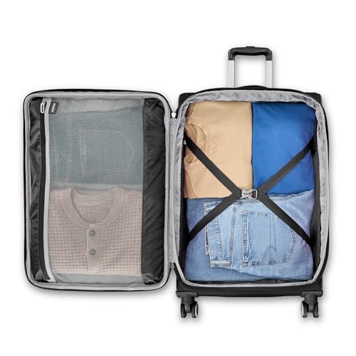 American Tourister 4 KIX 3.0 Checked-Medium 24-Inch Spinner (Black)
