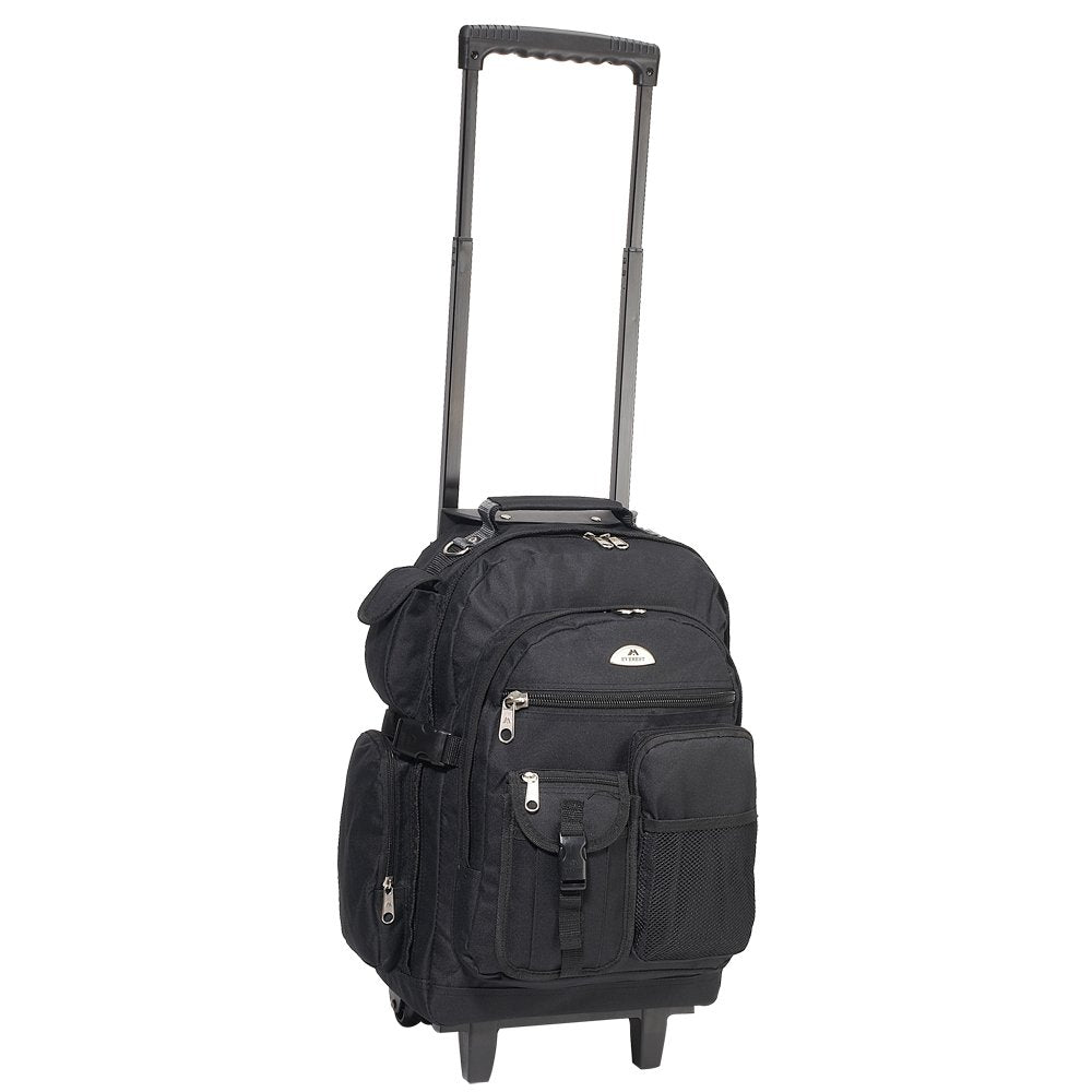 Everest Deluxe Wheeled Backpack, Black, One Size