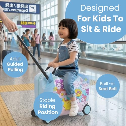 Bioworld Hello Kitty & Friends Ride-On 18" Suitcase For Kids & Toddlers