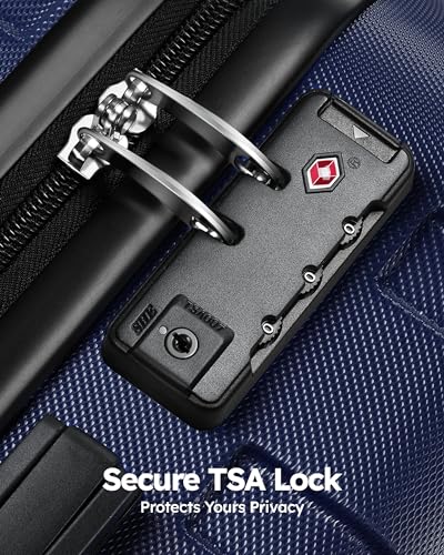 Suitour Luggage 3 Piece Sets Hard Shell Luggage Set Spinner Wheels, TSA Lock, 20 24 28 inch Travel Suitcase Sets, Dark Blue