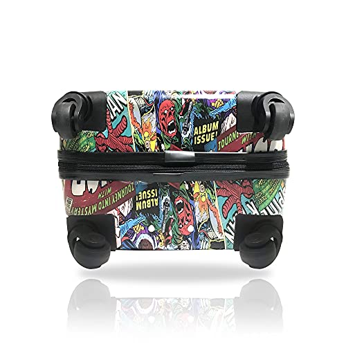 Fast Forward Marvel Comic Heroes Hard-Sided Tween Spinner Luggage, 20 Inches Carry-On Travel Trolley Marvel Suitcase for Kids