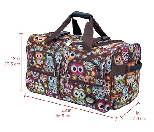 Rockland 22" Polyester Rolling Duffel Bag, Owl