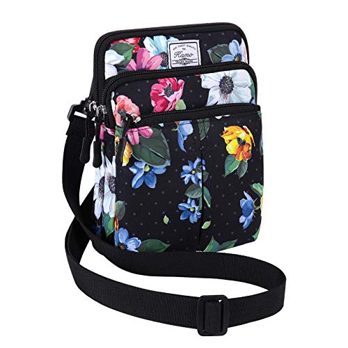 KAMO Multifunction Phone Bag One Shoulder Phone Waist Bag Diagonal Cross Bag Smart Phone Case Outdoor Bag Triple Zip Hipster Crossbody Purse for Women & Men