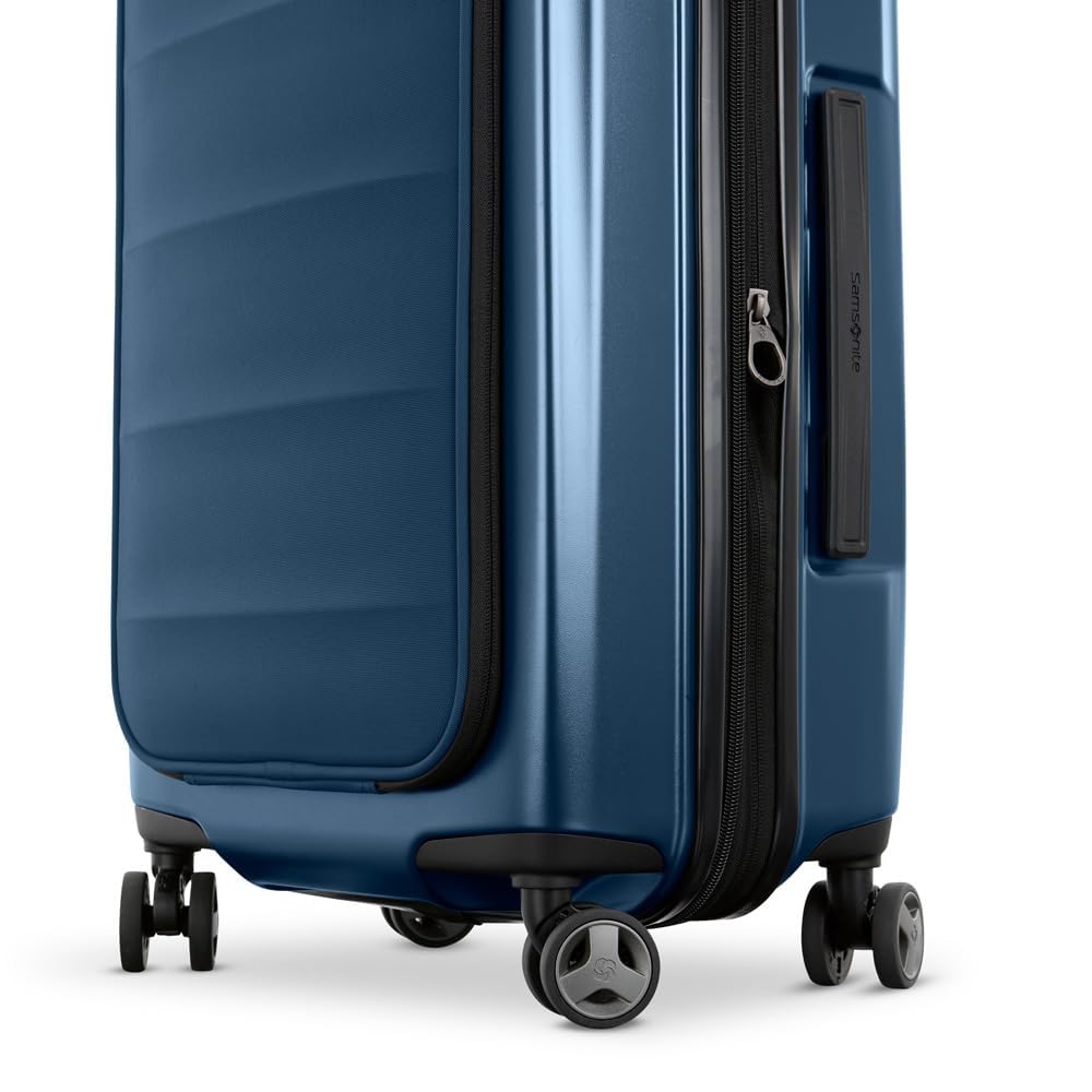 Samsonite Octiv Lightweight Hardshell 21-Inch Pro Carry-On Luggage - Durable & Impact Resistant, 360° Aero Trac Spinner Wheels, Adjustable Handle, Expandable Suitcase, TSA Approved Lock - Blue