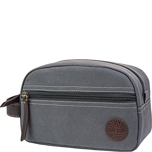 Timberland Men's Canvas Zipper Classic Travel Kit Grey