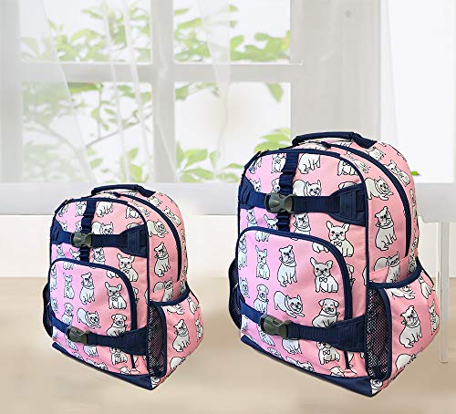effe bebe Ethan & Emerson School Backpack, Pink Bull Dog (Large)
