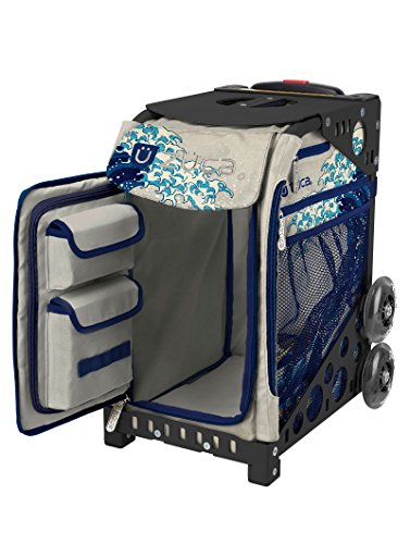 ZUCA Great Wave Sport Insert Bag with Black Frame (Non-Flashing Wheels), and Special Set of 5 Packing Pouches + Toiletry Bag Bundle