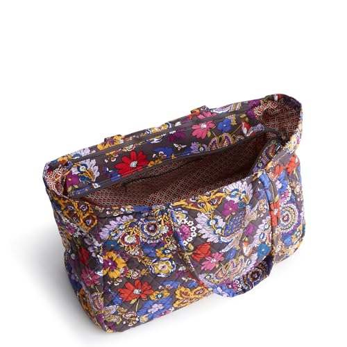 Vera Bradley Women's Premium Cotton Knollton Travel Tote, Colorful Bouquet, One Size