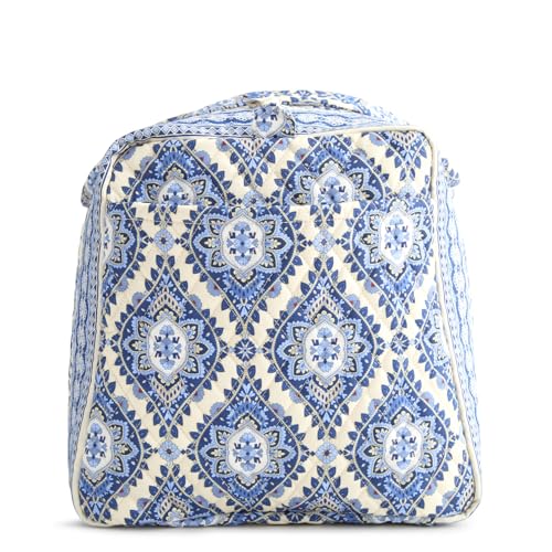 Vera Bradley Women's Premium Cotton Large Original Duffel Bag – Carry On Weekender Travel & Gym Bag – Cambridge Blues, 58L