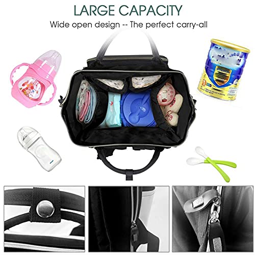 QSMJKLD Halloween Flying Bats Diaper Bag with Changing Pad, Pacifier Holder - Multifunction Travel Nappy Bags Large Capacity Laptop Backpack Waterproof Mommy Bag Casual Daypack for Mom