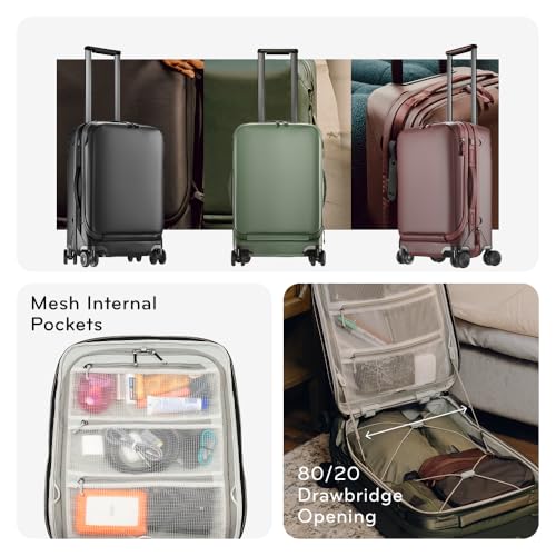 Peak Design Roller Pro Carry-On, Black, Expandable Small Suitcase with Wheels, Carbon Fiber Handle, Drawbridge Opening, Hybrid Soft/Hard Shell, Custom Hardware, Fits XL Camera Cube or Packing Cubes