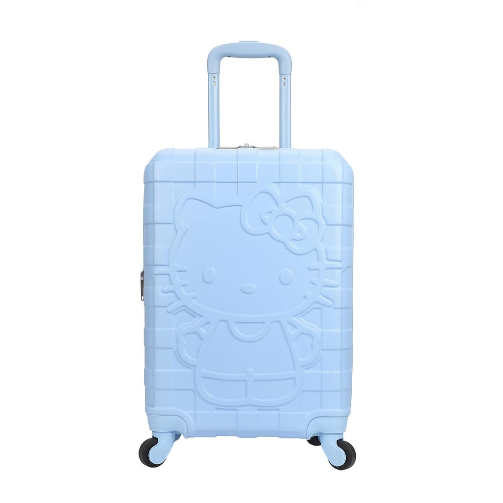 Bioworld Hello Kitty Blue Checkered Adult 20" Rolling Luggage