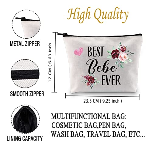 Bebe Gifts Best Bebe Ever Makeup Bag Mother's Day Gift For Mom Grandma Grandmother (Best Bebe Ever Bag)