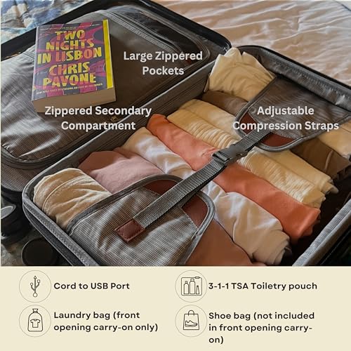 Ricardo Beverly Hills Montecito 2.0 Hardside with Dual Spinning Wheels, Expandable with Comfort Grip for Easy Packing and Moving, Men and Women, Champagne, Carry-On 21-Inch
