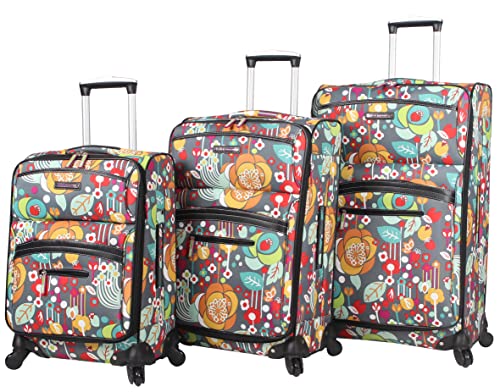 Lily Bloom Luggage Sets 3 Piece with Spinner Wheels, Expandable Suitcase for Women