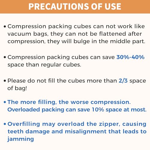 BAGAIL 4 Set/6 Set/8 Set Compression Packing Cubes Travel Accessories Expandable Packing Organizers (Square Mesh, 06-Beige)