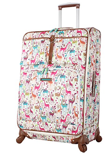 Lily Bloom Design Pattern 28" Luggage Softside Expandable With Double Spinner Wheels, Large Lightweight Suitcase Checked Bag For Women