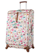 Lily Bloom Design Pattern 28" Luggage Softside Expandable With Double Spinner Wheels, Large Lightweight Suitcase Checked Bag For Women