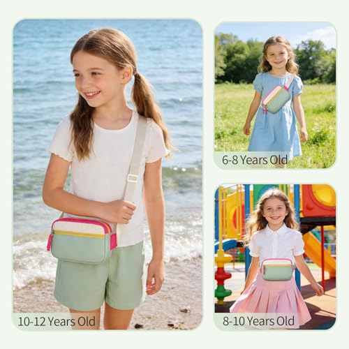 cotmcor Fanny Pack Birthday Graduation Gifts for 7 8 9 10 11 12 13 Year Old Teen Girls Her Kids, Preppy Cute Trendy Stuff Colorblock Crossbody Bag Adjustable Belt Bags for Travel Essentials