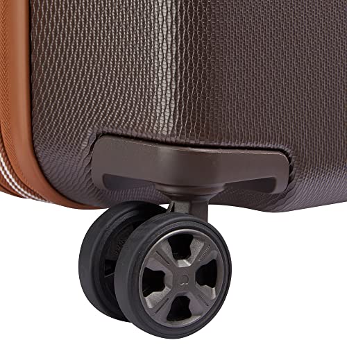 DELSEY PARIS Chatelet Air 2.0 - Hardside Carry on Plus 20 Inch - 360° Spinner Wheels - TSA Lock - USB Port - Lightweight Polycarbonate Travel Suitcase, Chocolate Brown