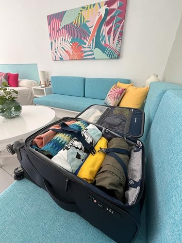Ricardo Beverly Hills Avalon Softside Carry-On Luggage Made with Sustainable 100% Recycled PET (rPET), Lightweight, Eco-Friendly Travel, Expandable, Dual Spinner Wheels, Juniper Green, 20-inch