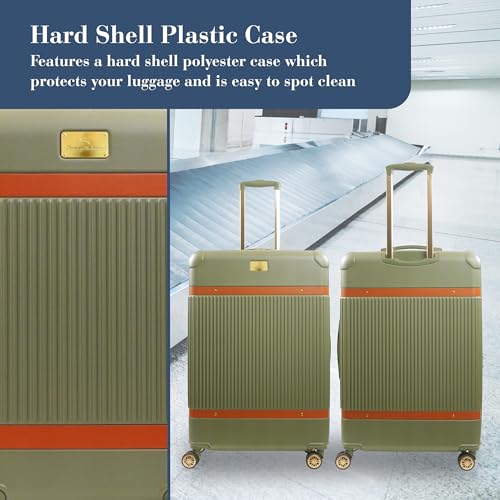 Tommy Bahama 30.5 Inches Rolling Luggage, Hard-Sided Suitcases with Spinner Wheels, Olive