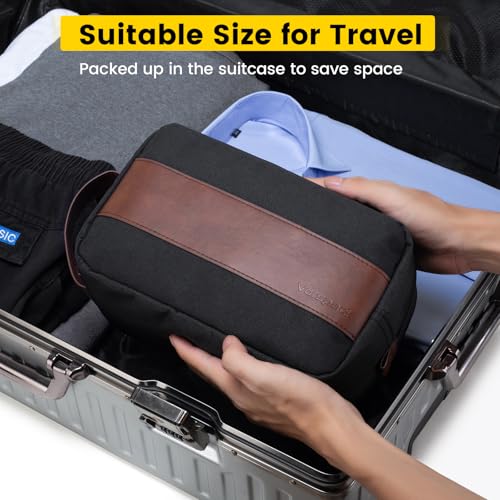 Vorspack Toiletry Bag for Men - Water Resistant Travel Bag for Toiletries, Accessories, Travel Essentials, Gifts - Black