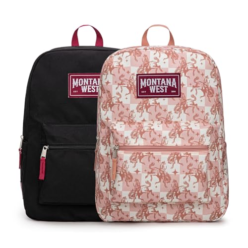Montana West Backpack for Women Men 2 PCS Lightweight College Bookbags Casual Daypack Backpacks for Commute & Travel