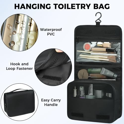 BAGAIL 9 Set Packing Cubes with Packing List Luggage Packing Organizers for Travel Accessories (Black)