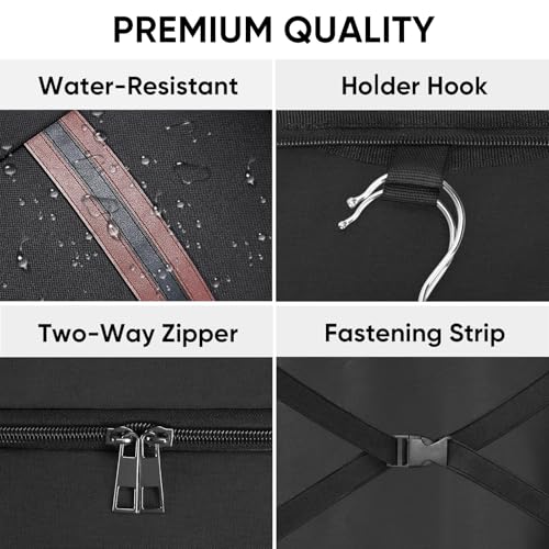 BALEINE Travel Garment Bag, Travel Suit Bag for Men, 42'' Waterproof Carry on Garment Bag for Hanging Clothes, Garment Duffel Bag for Travel Business (Black)